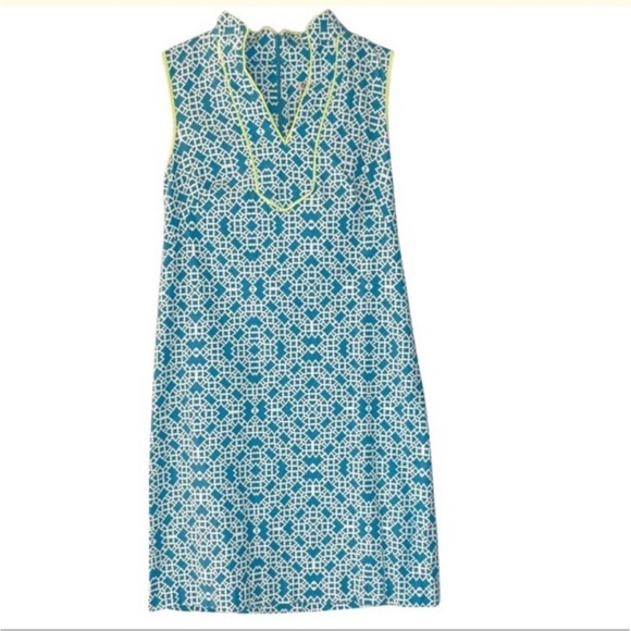 ELIZA J Sleeveless Blue Patterned Dress - Picture 2 of 10